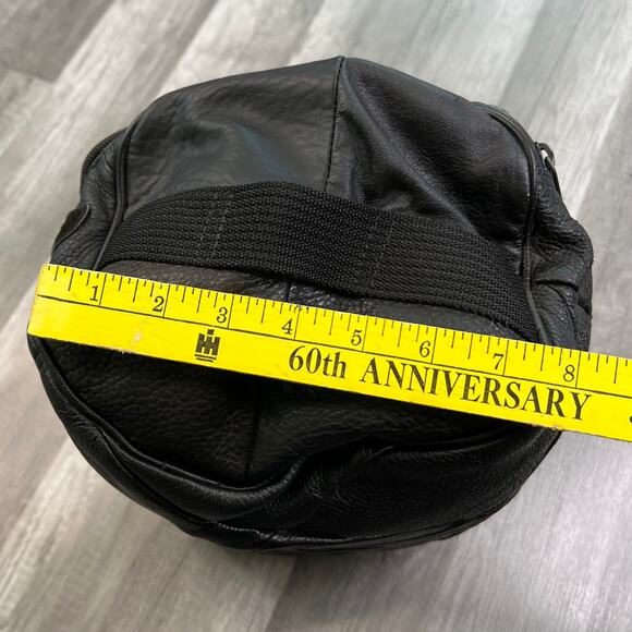 Black Leather Biker Saddle Bag with Harley Davidson Patch - Picture 7 of 10